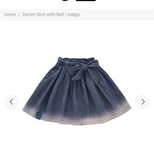 Omamimini Navy Denim Skirt with Belt